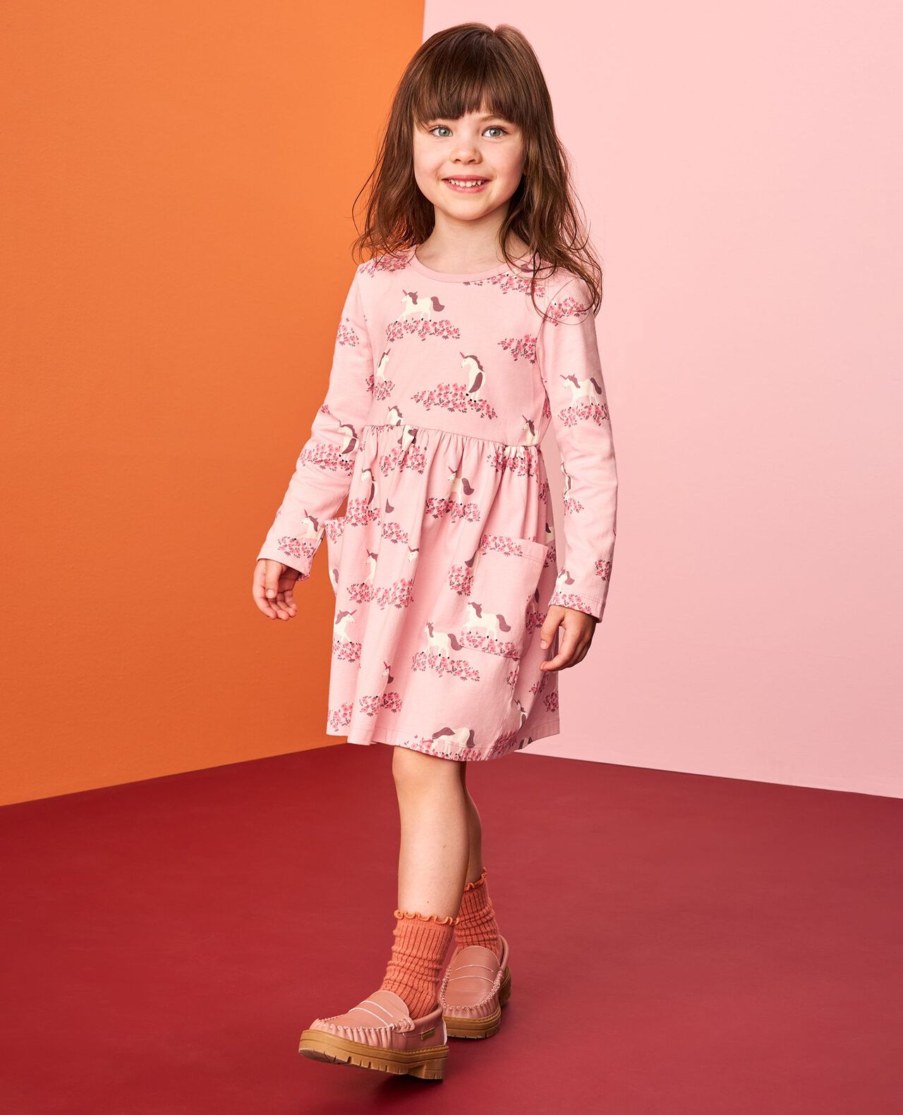 Long Sleeve Playground Dress with Pockets - Image 3