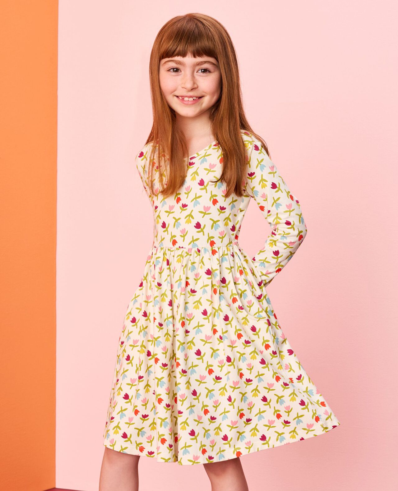 Long Sleeve Skater Dress with Pockets - Image 3