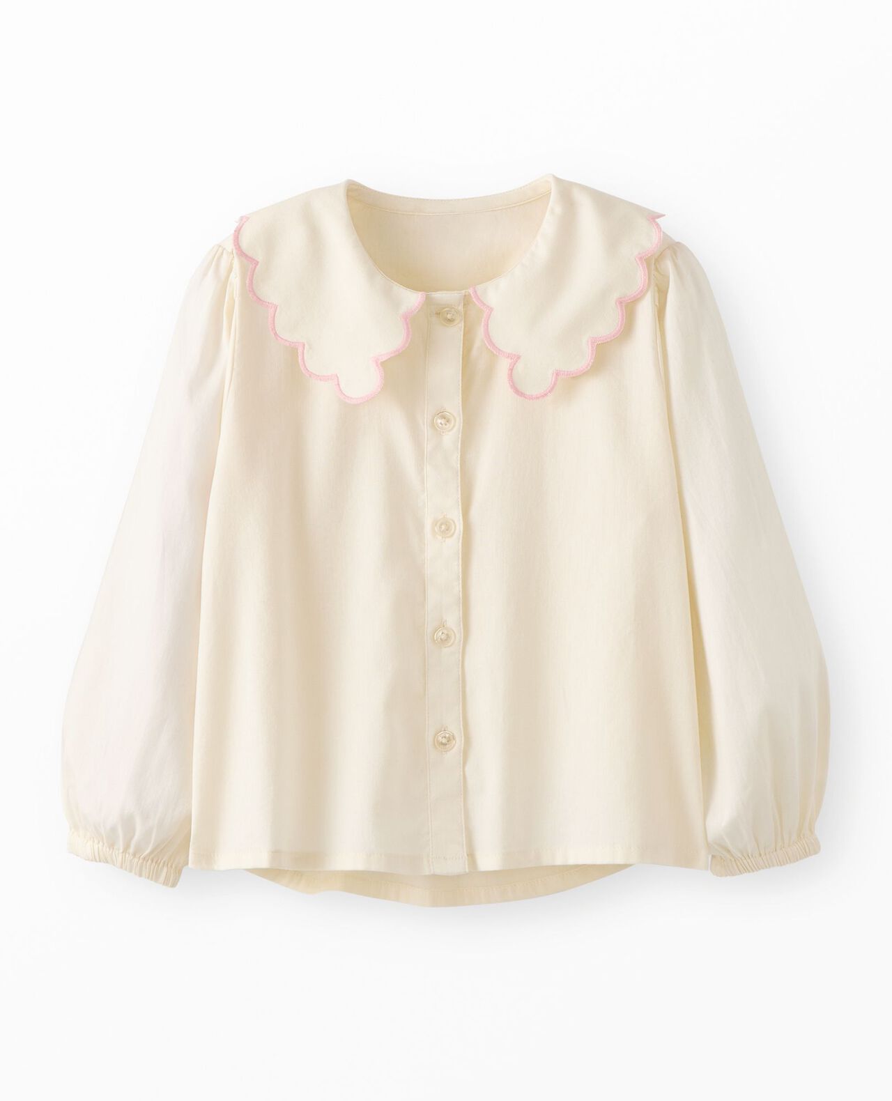 Long-Sleeve Collared Twill Top - Image 2