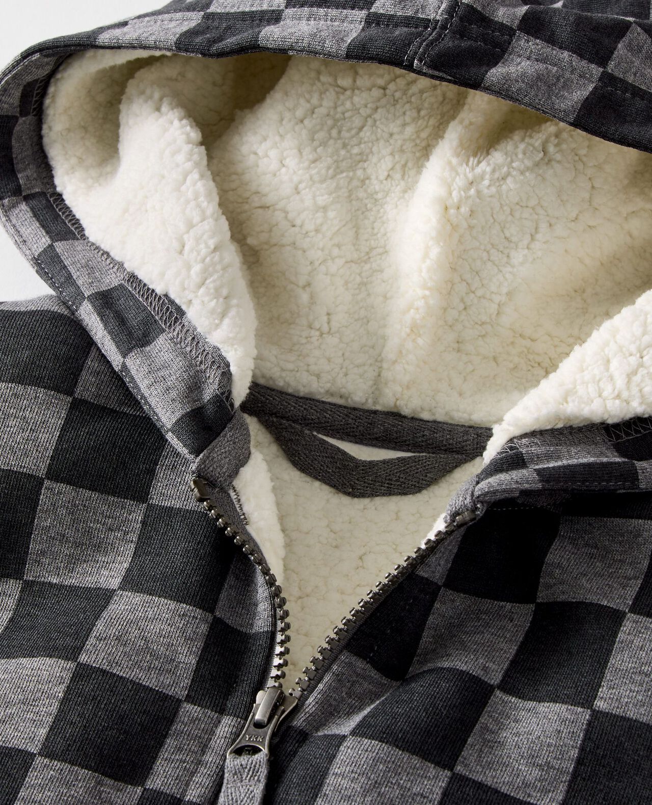 French Terry Faux Shearling Lined Hoodie - Image 3