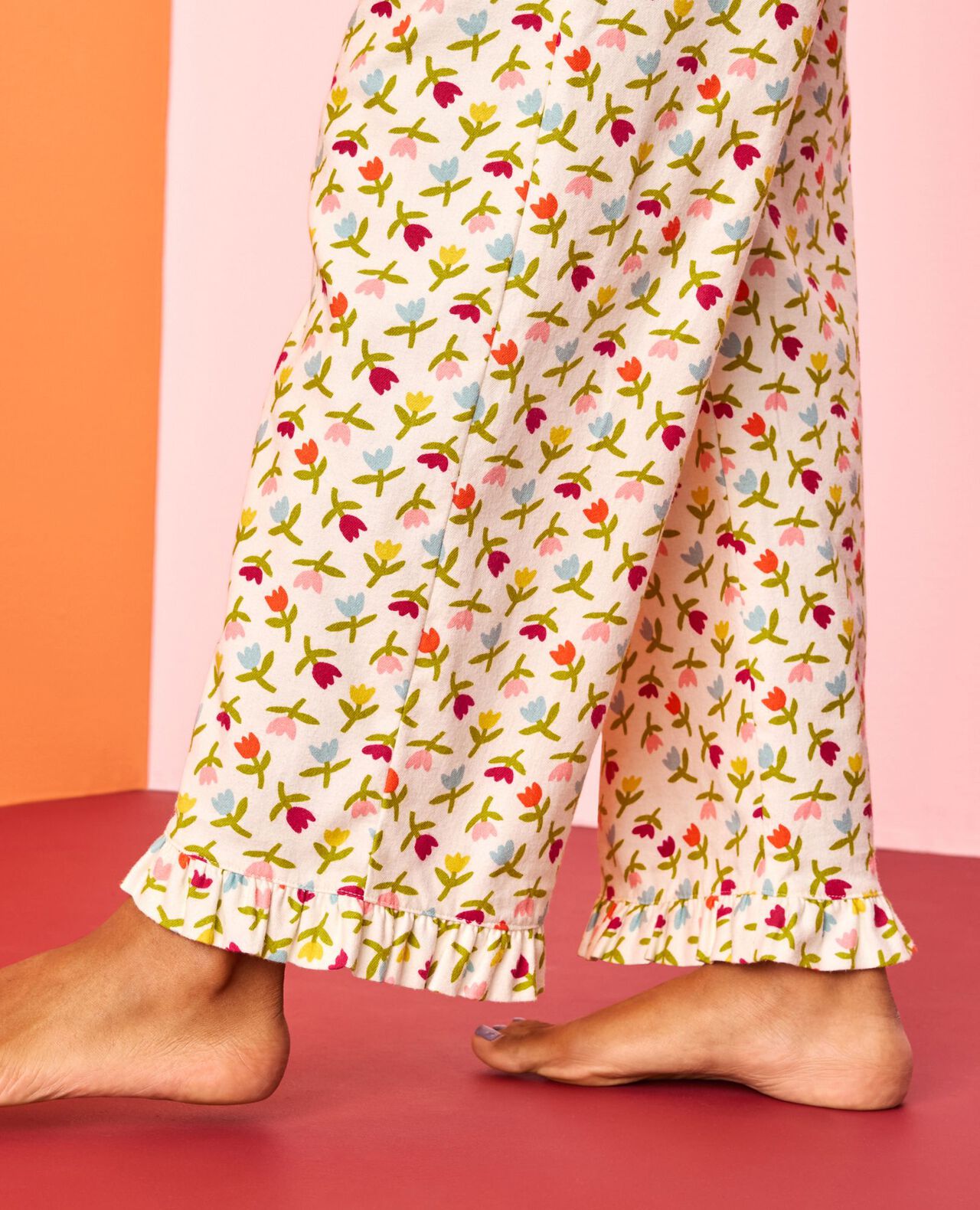 Women's Flannel Ruffle Pajama Set - Image 6