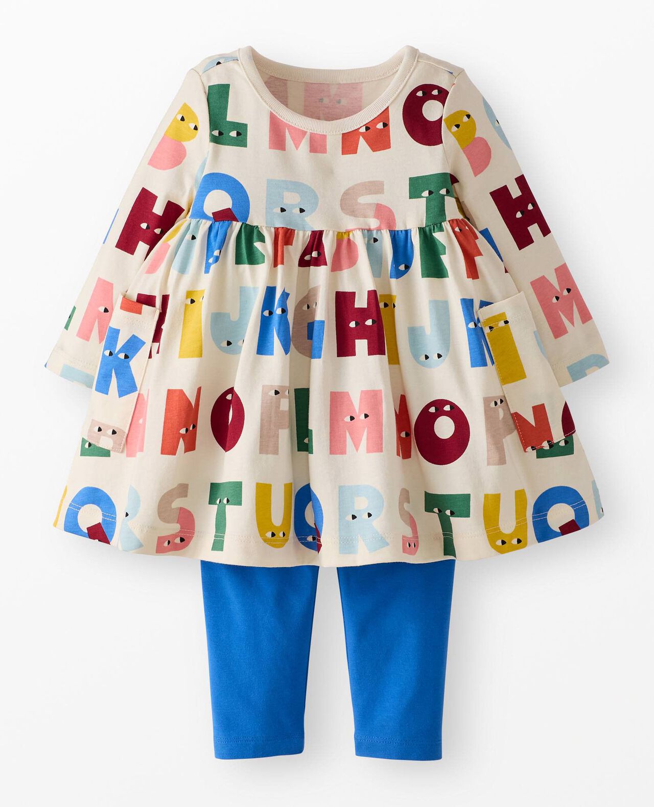 Baby Long Sleeve Pocket Dress & Leggings Set - Image 3