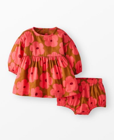 Baby Long Sleeve Twill Dress & Bloomers Set