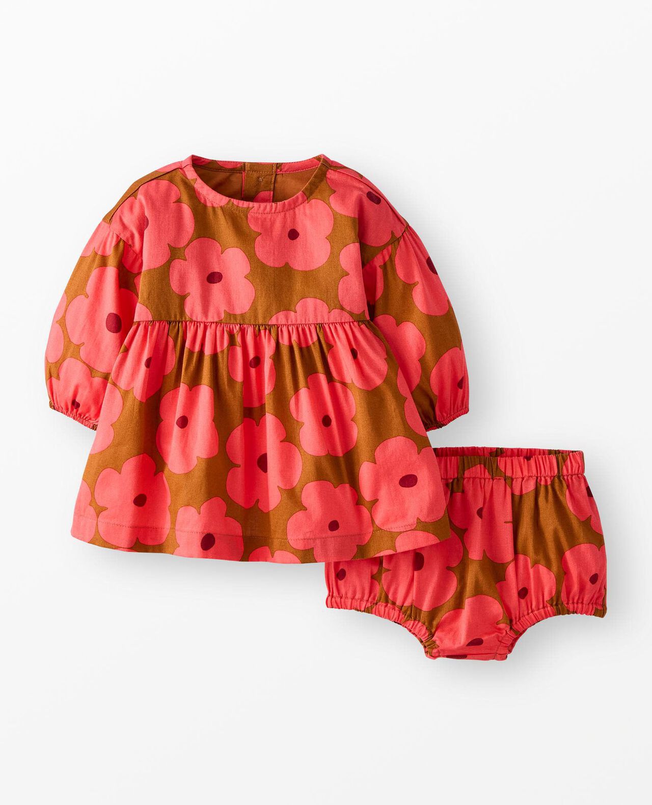 Baby Long Sleeve Twill Dress & Bloomers Set