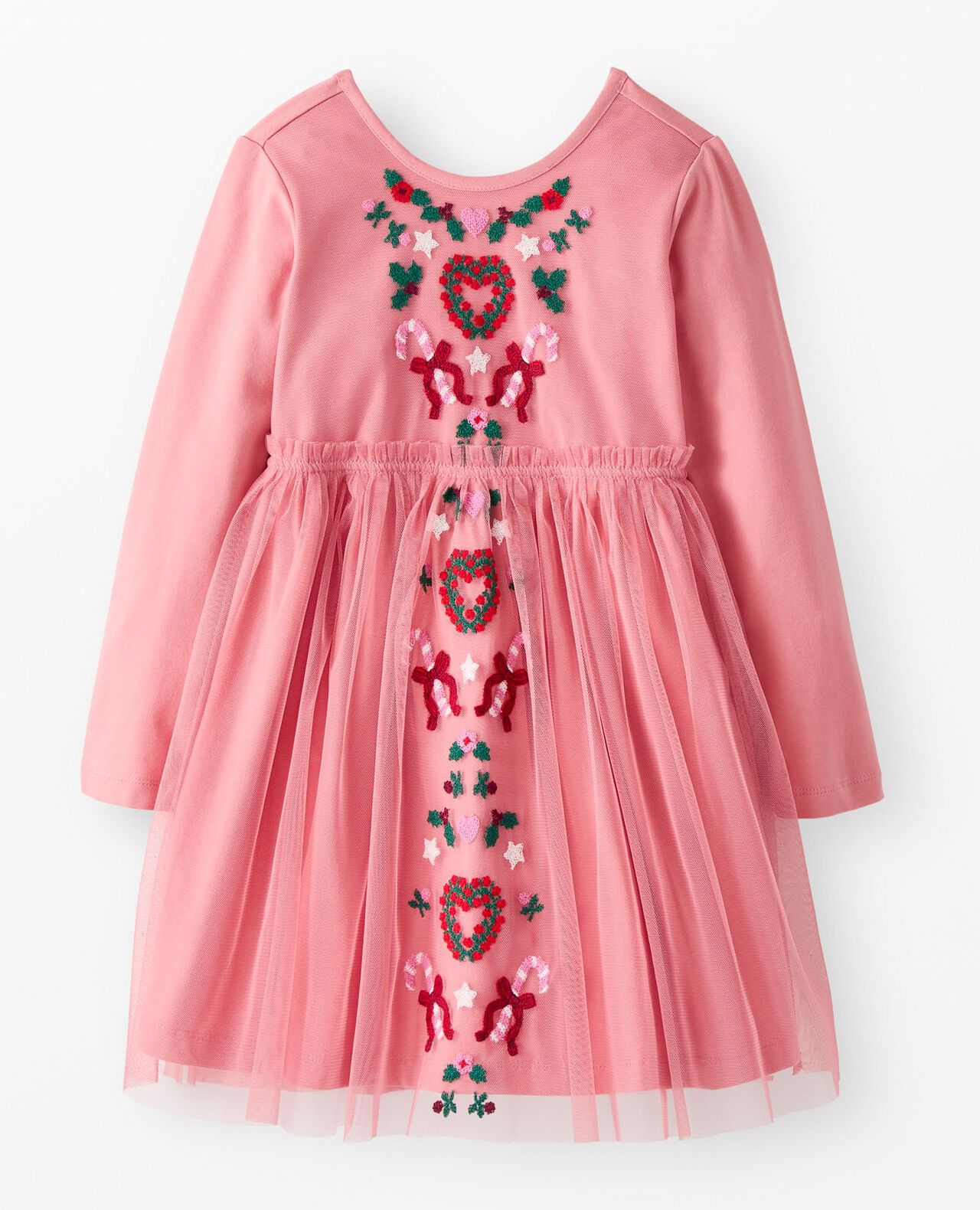 Long Sleeve Tulle Embroidered Dress