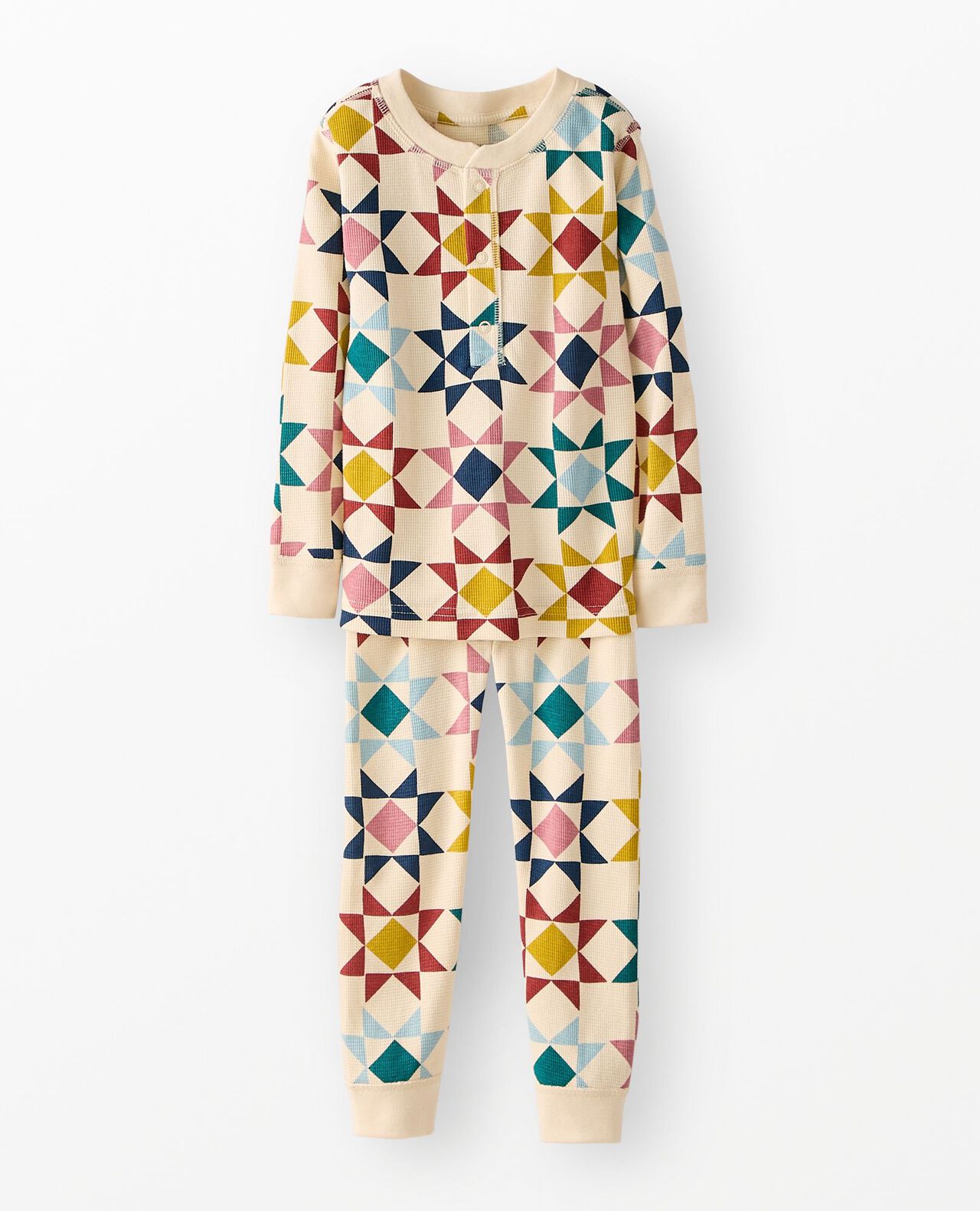 Waffle Henley Pajama Set