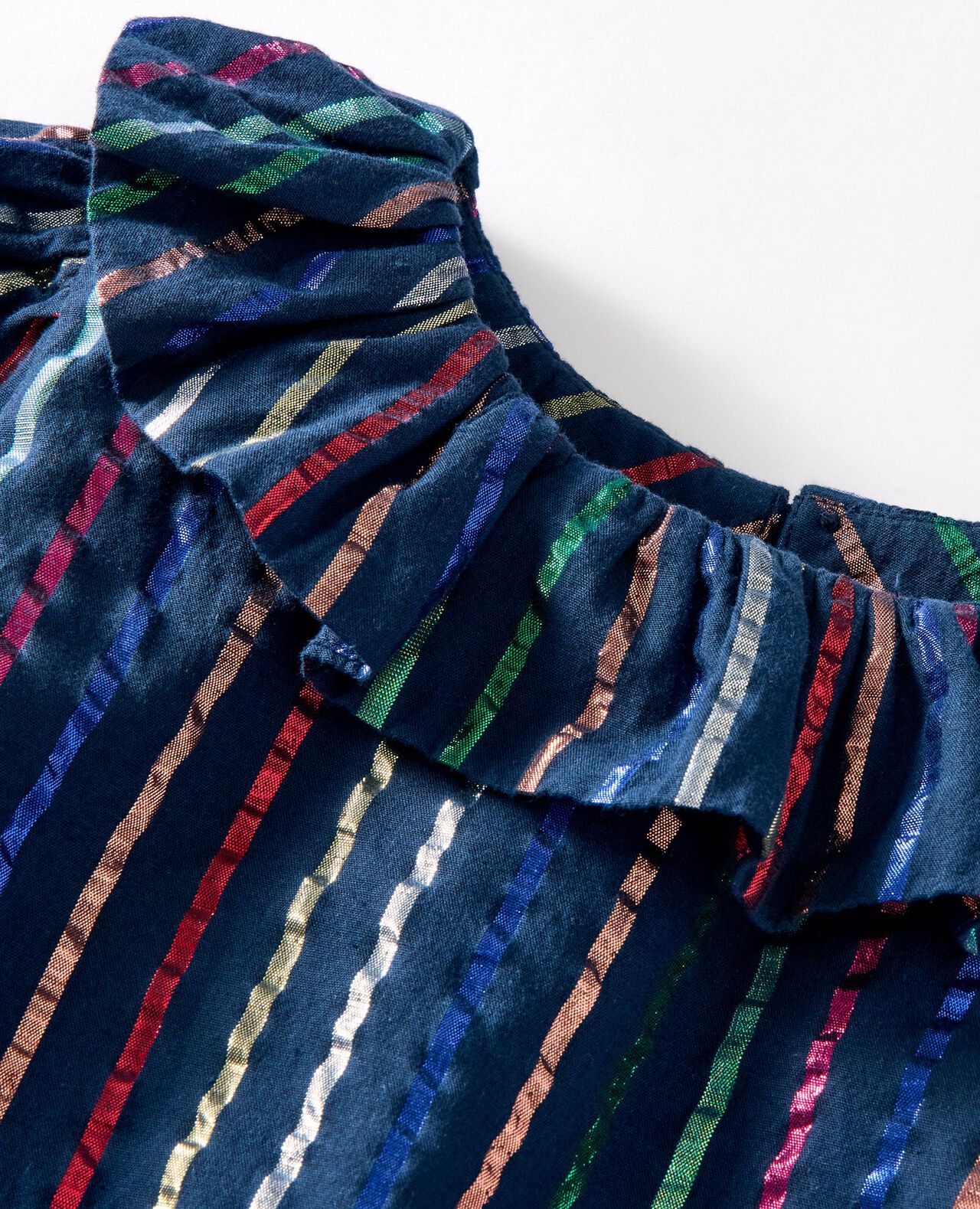 Long Sleeve Rainbow Striped Dress with Pockets - Image 2